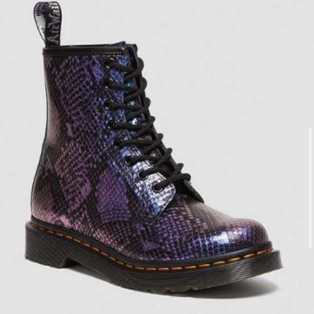 Dr. Marten’s 1460 Snake Print Emboss Leather Lace Up Boots